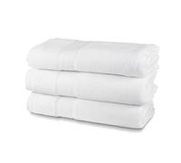 Juego de Toallas de baño de Rizo 100% algodón, 3 Toallas de baño, Paquete de 3 Unidades, 90 x 140 cm, 550 g/m², Ideales para B&B y hoteles, Resistentes a los Lavados frecuentes, Blanco, línea Luxury
