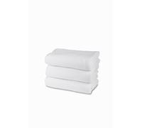 Juego de Toallas de baño de Rizo 100% algodón, 3 Toallas de Cara, Paquete de 3 Unidades, 60 x 100 cm, 450 g/m² Doble retorcido, Ideales para B&B y hoteles, Resistentes a los Lavados, Blanco, línea