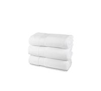 Juego de Toallas de baño de Rizo 100% algodón, 3 Toallas de Cara, Paquete de 3 Unidades, 60 x 100 cm, 550 g/m², Ideales para B&B y hoteles, Resistentes a los Lavados, Blanco, línea Luxury