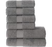 Juego de toallas de lujo Unyqoos® de 6 piezas: 100% algodón hilado en anillo, calidad de hotel y spa, 2 toallas de 70x140 cm + 4 toallas de 50x100 cm, de secado rápido y muy absorbentes