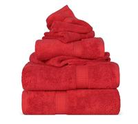 Juego de Toallas de Mano, algodón Egipcio Superior, 900 Gramos, Rojo, 6er-Set