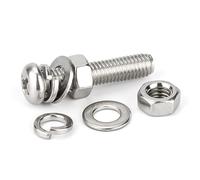 Juego de tornillos de cabeza hexagonal de acero inoxidable M10 | Tuercas, arandelas planas y de seguridad, pernos hexagonales de rosca completa 18-8 (304)(M10*25 (2 sets))