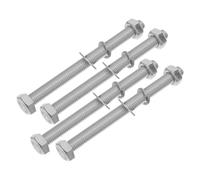 Juego de Tornillos Hexagonales con Tuercas y Arandelas Planas M10 | Incluye Arandelas de Seguridad y Bloqueo, Acabado Plateado, Adecuado para Muebles y Montaje de Maquinaria