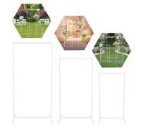 Juego de tres piezas: arco de boda de acero blanco