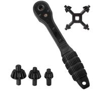 Juego de trinquetes de llave de mandriles de 3 tamaños 10 mm 13 mm 16 mm Llave 2 en 1 y llave 4 en 1 Herramienta de perforación manual Trinquetes Portabrocas para taladradora