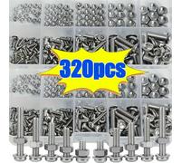 Juego de tuercas hexagonales y tornillos - 320 piezas/120 piezas, tamaño métrico M2 - M5 duradero, kit de herramientas universal para proyectos de bricolaje y reparaciones 320pcs 1box
