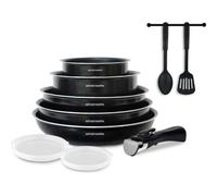 Juego de utensilios de cocina, 10 piezas, marca Arthur Martin, fabricado en aluminio, con revestimiento antiadherente, apto para todos los tipos de cocina excepto inducción, color