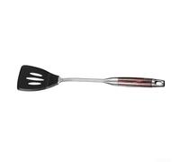 Juego de utensilios de cocina con mango de madera, espátula de silicona, cucharón de acero inoxidable 304, antiadherente, resistente al calor, 41 cm