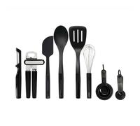 Juego de Utensilios de Cocina KitchenAid - 15 Piezas en Negro con Batidor, Espátulas, Tazas y Cucharas Medidoras