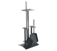 Juego de utensilios para chimenea (3 pzs., Antracita, Altura: 64 cm, Acero inoxidable)