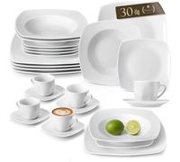 Juego de vajilla de porcelana para 6 personas, servicio combinado de 30 piezas