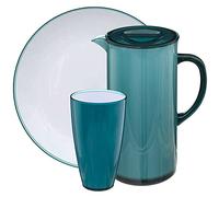 Juego de vajilla en poliestireno azul WellHome.