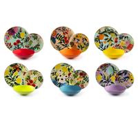 Juego de vajilla Excelsa, 18 piezas, colección Fiori Frida, porcelana, colores variados