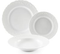 Juego de vajilla Excelsa, 18 piezas, modelo Elisa, estilo rococó, porcelana blanca