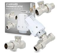 Juego de válvulas termostáticas para radiador TRV Standard II, paso 1/2 pulgadas, latón, control de calefacción central, termostato, cabezal de termostato, M30 x 1,5, rosca de retorno, válvula