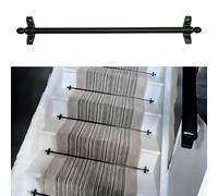 Juego de varillas de corredor de escalera con tornillos y soportes, soportes de alfombra negros de 24 "a 40" de largo para Hotel de cine en casa, latón hueco, 1 Uds.(38inch/97cm)