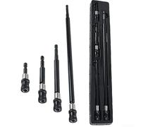 Juego de varillas de extensión magnéticas de vástago hexagonal con adaptador de cambio rápido, soporte de destornillador de acero al carbono para aplicaciones versátiles, 60/100/150/300 mm (4 piezas