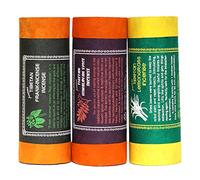 Juego de varillas de incienso originales de Tibetán, 3 x 30 unidades, hechas a mano, 100% natural y orgánico, con soporte para palillos