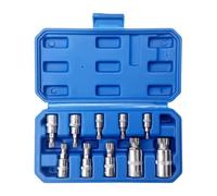 Juego de Vasos 12 Puntas 10 Piezas M4-18 6,35/9,53/12,7 mm Herramientas | Juego Vasos Puntas Estriadas Cuadradas Para Chasis Maquinaria Mantenimiento Montaje Muebles Reparación