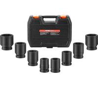 Juego de vasos de impacto para tuercas de eje, transmisión de 3/4", de 6 puntas, 8 piezas, vasos métricos para husillos