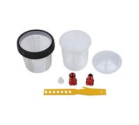 Juego de vasos desechables de pintura de 600 ml con líneas de medición, tapas y coladores para tareas eficientes de mezcla y pulverización