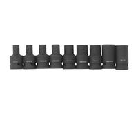 Juego de Vasos para Grifo de 9 Piezas de 1/2 Pulgada, Juego de Llaves de Vaso Cuadradas para Llave Manual Neumática Eléctrica, M6, M8, M10, M12, M14, M18, M20, M22, M24