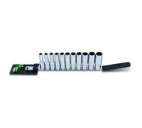 Juego de vasos TOPTUL de 1/2 pulgada y 12 cuadradillos (10-17, 19, 21, 22 mm) de longitud