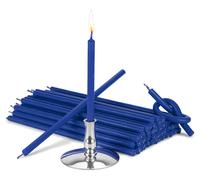 Juego de velas tipo "tealight" azules, 200g, 16cm, sin goteo, con soporte