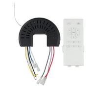 Juego de ventilador de techo con mando a distancia para ventiladores de inversor CC con luz, 6 niveles de velocidad, 90-265 V, alcance de >30 m, función de temporizador, carcasa de PC, color blanco y