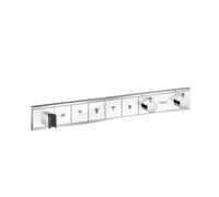 Juego empotrado RainSelect de hansgrohe para 5 consumidores, 15358400, Color: Cromado / Blanco
