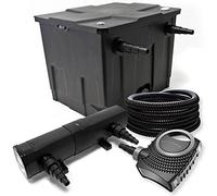 Juego filtros para estanque bio 12.000l UVC clarificador con 24W 80W Bomba y manguera de 25m Jardin