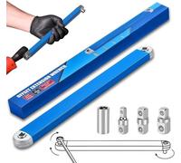 Juego Llave de Impacto Carraca, Barra de Extensión de Trinquete, con Adaptadores Cuadrados de 1/2", 1/4" y 3/8", Extensión de Llave de Torsión, Llave para Espacios Estrechos con Adaptadores Universale