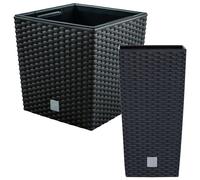 Juego macetas Rato: macetero 26,6 litros y macetero 64 litros en color antracita WELLHOME