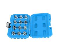 Juego Maestro de Brocas Multi-Ribe para Quitar Tuercas de Bloqueo de Ruedas, Kit de Brocas Estriadas de Acero de Aleación con 12 Piezas B51-B62, Conveniente Embalaje en Caja de