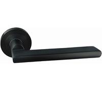 Juego manivela modelo de aluminio con Roseta Redonda acabado negro para puertas