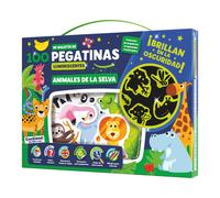 Juego Mi Maletin de 100 Pegatinas Troqueladas Luminiscentes "Animales de la Selva"