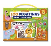 Juego Mi Maletin de 100 Pegatinas Troqueladas Reutilizables "Animales de la Selva"