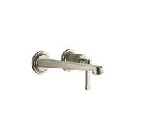 Juego monomando de lavabo Gessi Venti20, 201 mm de proyección, sin juego de desagüe, para montaje en pared, 65089149, Color: Óptica Finox