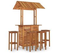 Juego Muebles De Bar De Jardín 5 Pzas Madera Maciza De Acacia Vidaxl