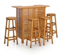 vidaXL Juego muebles de bar para jardín 5 pzas madera maciza de acacia