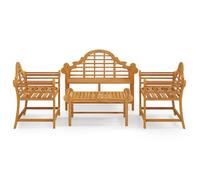 Juego Muebles De Jardín 4 Piezas Madera Maciza Teca Vidaxl
