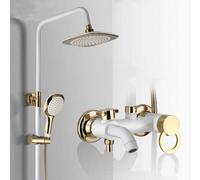 Juego para cocina y baño, cabezal de ducha, ducha, acero esmaltado, blanco, cabezal de ducha manual, ducha con bañera, cabezal de ducha con rociador, ducha con bañera, acero esmaltado, blanco