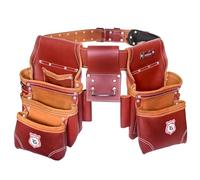 Juego profesional de 11 bolsillos de cuero para herramientas / cinturón de herramientas de carpintero, bolsa de yeso resistente, bolsa de electricista y bolsas de cinturón de herramientas de marco