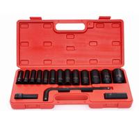 Juego Profesional De 16 Piezas De Llaves De Impacto 1/2" 10-32mm De Acero Cr-Mo