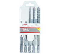 Juego Set 5 Brocas Bosch para Hormigón, Ladrillo Pared, de diferentes medidas: 5 / 6 / 6 / 8 / 10 Enganche SDS Plus con Cabeza de 4 Puntas
