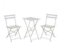 JUEGO SET MESA Y SILLAS PLEGABLES METAL BLANCO 48X38X71CM - 41X46X79CM 7HOUSE GRNA CALIDAD