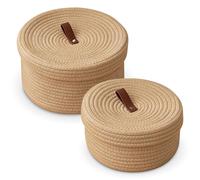 Juegos de dos cuencos con tapa, 28/23 cm, color caqui