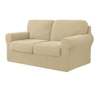 Juegos De Fundas De Sofá Con Respaldos Separados Y Cojines Para Asientos,Funda De Sofá Antideslizante Con Banda Elástica,Protector De Muebles De Jacquard Elástico (Cream color,2 Seater(145-178cm))