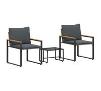 Juegos De Muebles Con Cojín 3 Pcs Gris Y Gris Oscuro Ratán Vidaxl