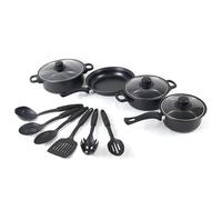 Juegos de ollas y sartenes antiadherentes Juego de utensilios de cocina de 13 piezas con sartenes, cacerola, tapa, cuchara y espátula